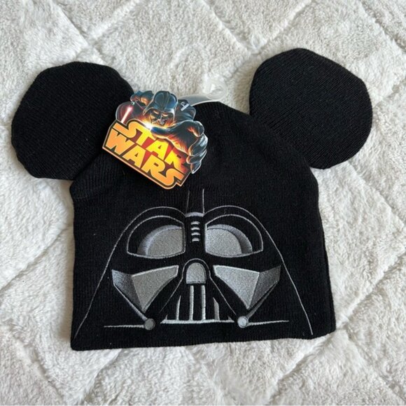 Disney Parks X StarWars | "Darth Vader" Beanie Hat With Mickey Ears | Size Youth - Picture 3 of 7